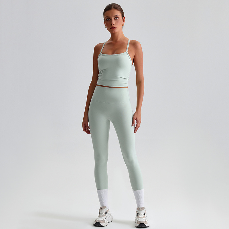 Premium Women's Sports Bra & Tank Top Two-Piece Yoga Set SKL-LQ8659