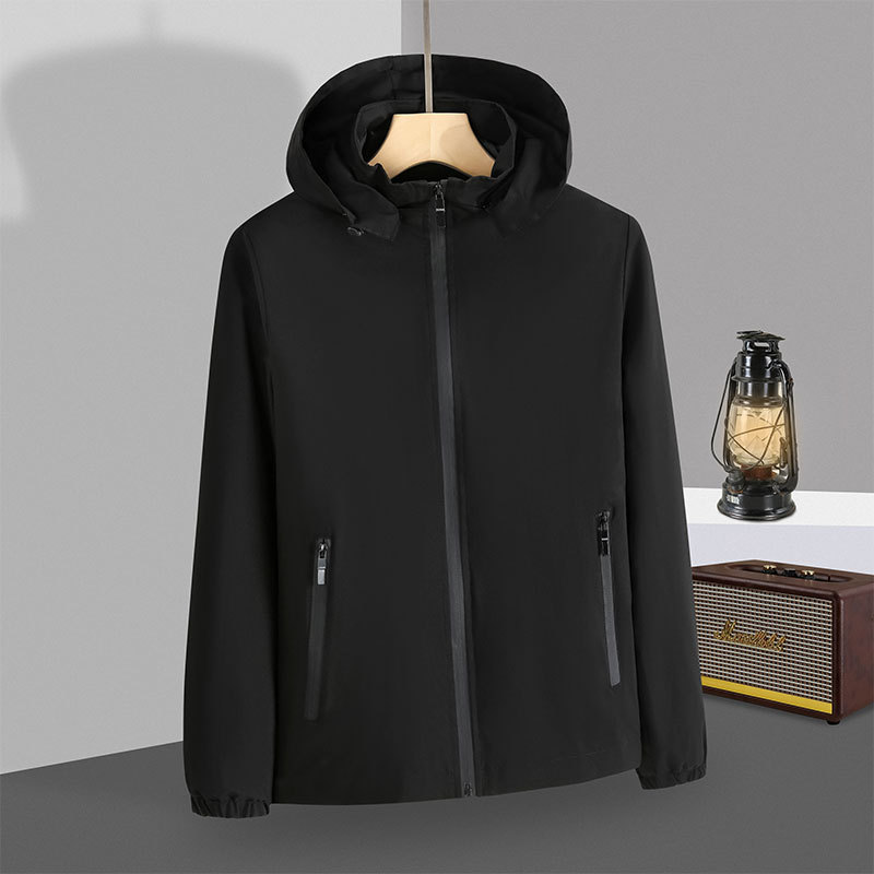 Men's Hooded Single-Layer Windproof Waterproof Jacket 672