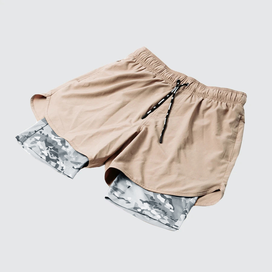 Men's Zipper Pocket Double-Layer Shorts DK14