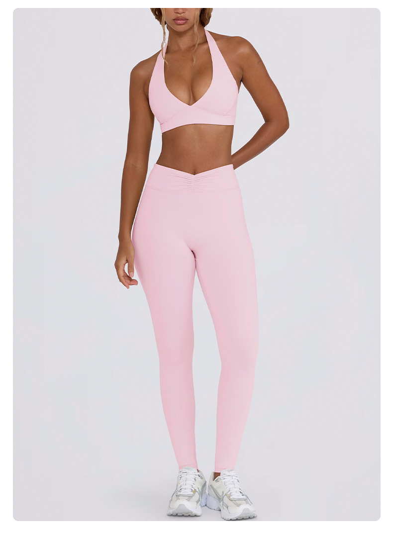 Tummy-Control Slimming Yoga Leggings & High-Impact Sports Bra Set SKL-QY-B6505+K6509