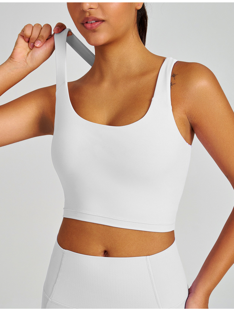 Strappy Open-Back Slim-Fit Yoga Tank with Shockproof Push-Up Support for Running & Fitness SKL-QY-B6002