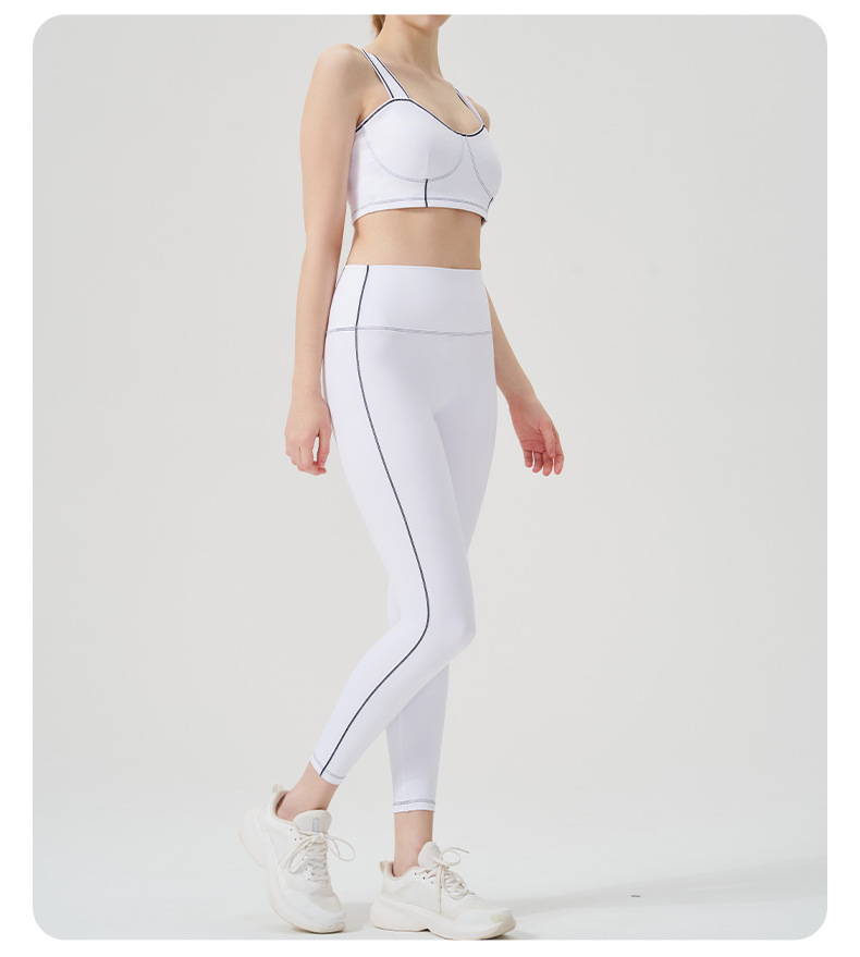 Colorblock Open-Back Multi-Sport Yoga Set with Sports Bra for Running & Fitness SKL-QY-B4037+K4624