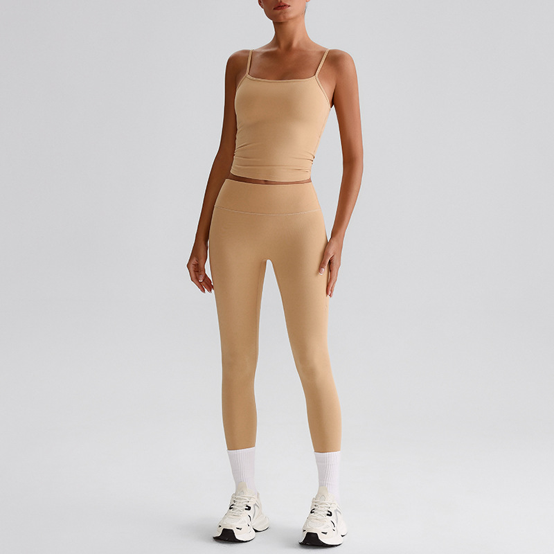 7/8 Length Workout Pants Pilates Training Set SKL-LQ0132