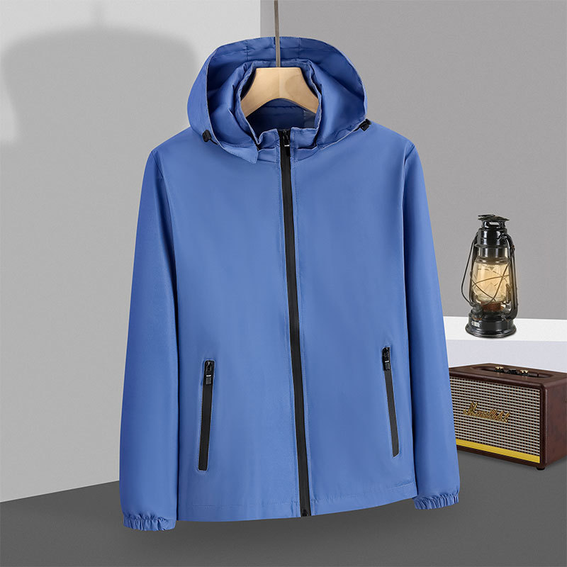 Men's Hooded Single-Layer Windproof Waterproof Jacket 672