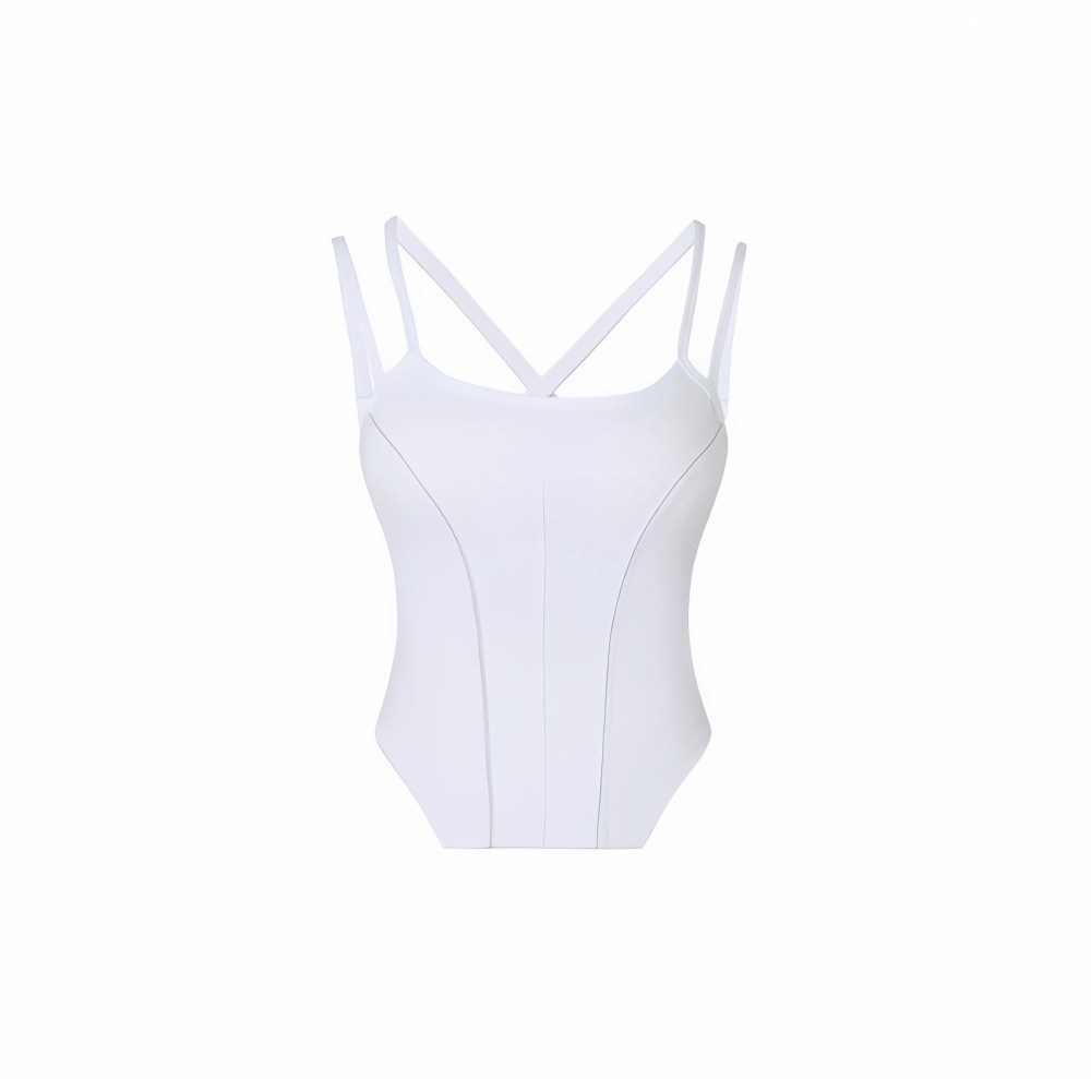 Comfortable Back Cutout Tank Top Yoga Shirt with Built-in Bra SKL-FNK25136