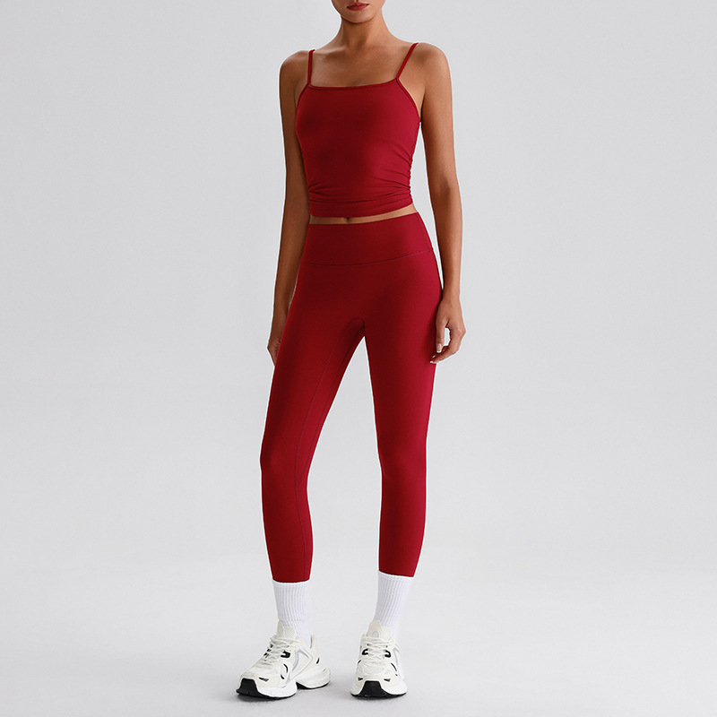 7/8 Length Workout Pants Pilates Training Set SKL-LQ0132