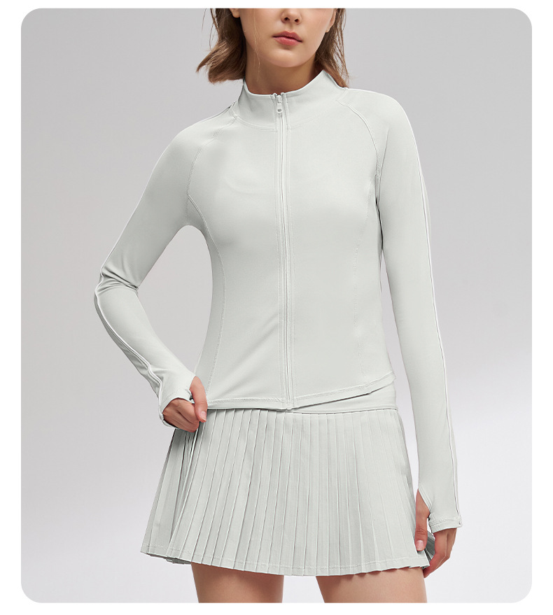 Slim-Fit Women's Long-Sleeve Zip-Up Breathable Jacket SKL-QY-T4875