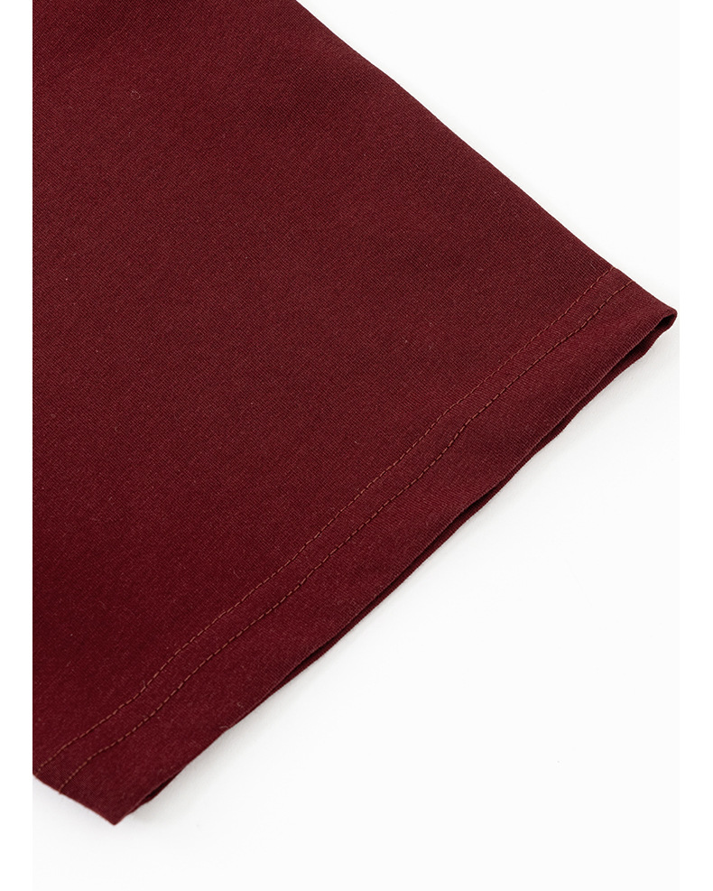 Year of Snake Embroidery Burgundy Short Sleeve BE7523