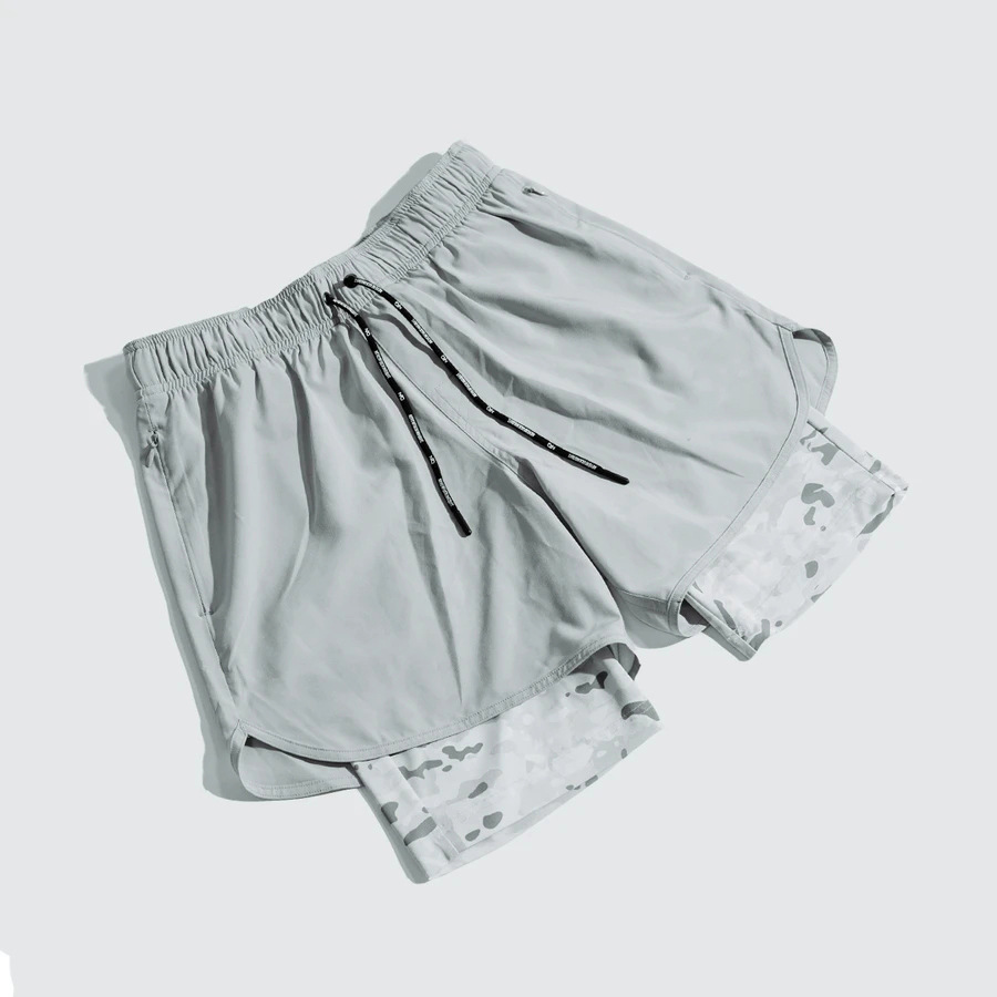 Men's Zipper Pocket Double-Layer Shorts DK14