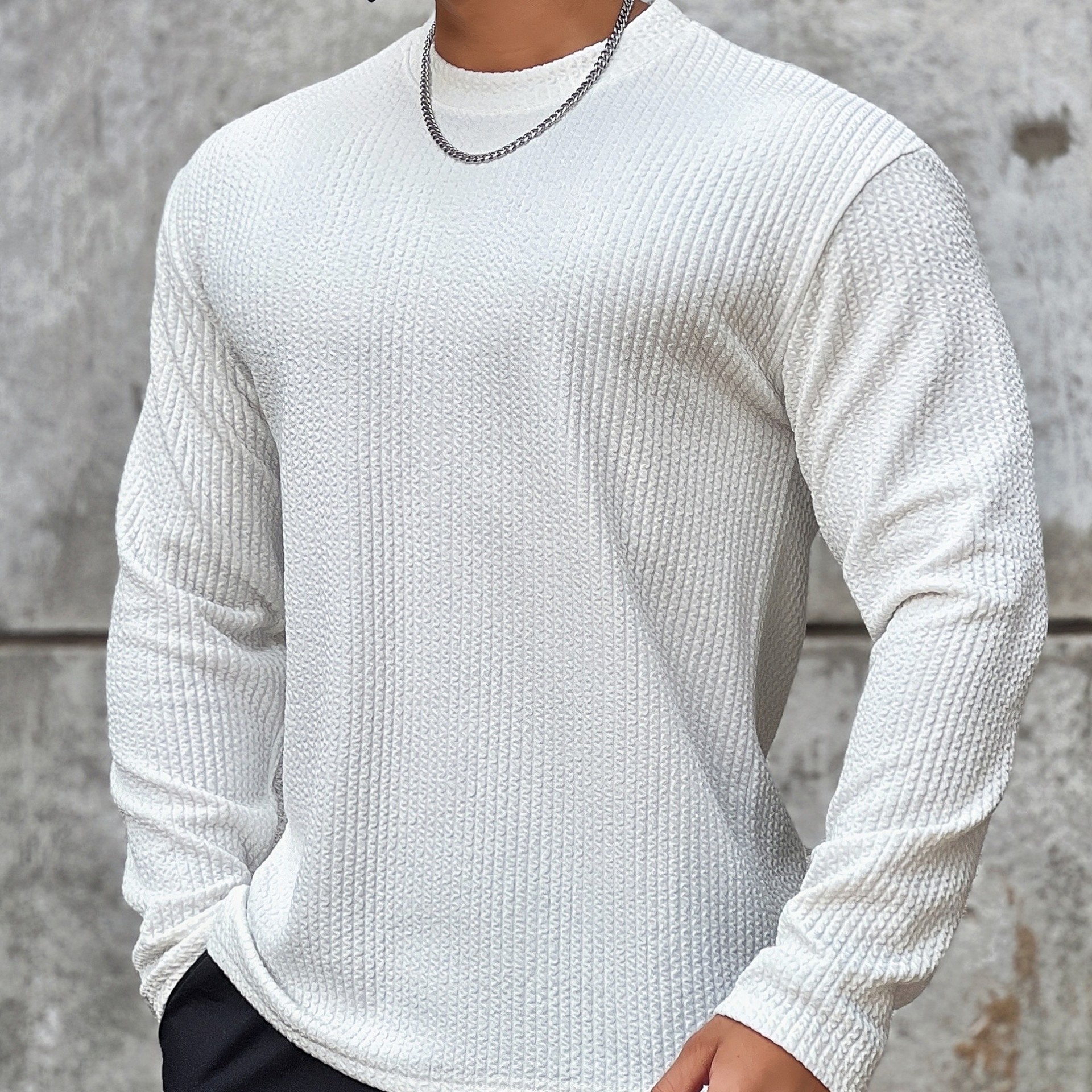 Men's Loose Fit Athletic Long Sleeve T-Shirt KZCX