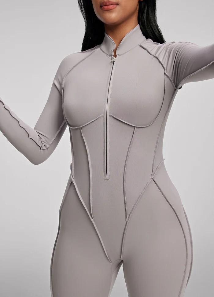 Comfortable Slim Fit Open-Back Long Length Yoga Jumpsuit with Built-in Bra SKL-FNK25122