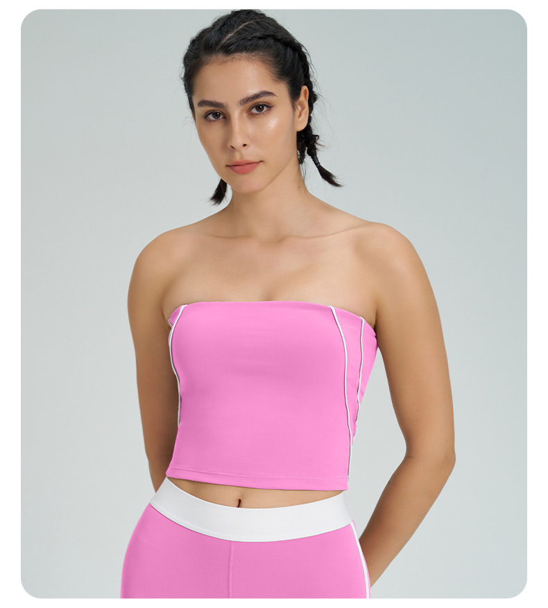 Nude - feel Padded Bust - binding Slim - fit Yoga Bra SKL-QY-T4824