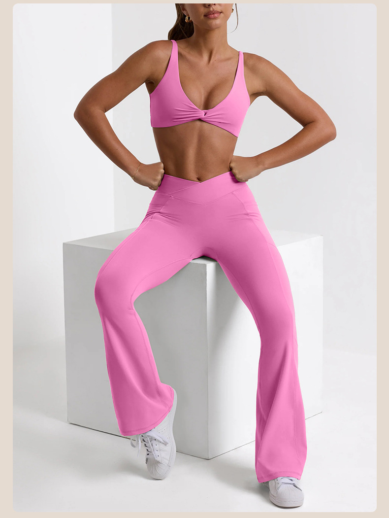 High-Waisted Butt-Lifting and Belly-Slimming Flared Leggings for Fitness and Yoga SKL-QY-K3609