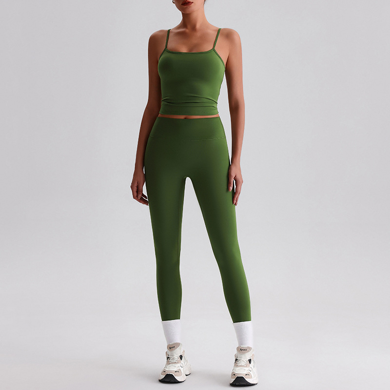 7/8 Length Workout Pants Pilates Training Set SKL-LQ0132