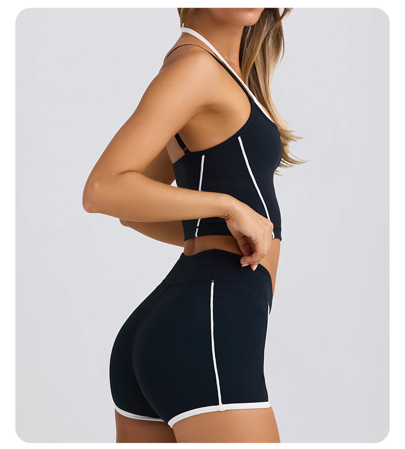 Colorblock Sports Yoga Shorts SKL-QY-K4598