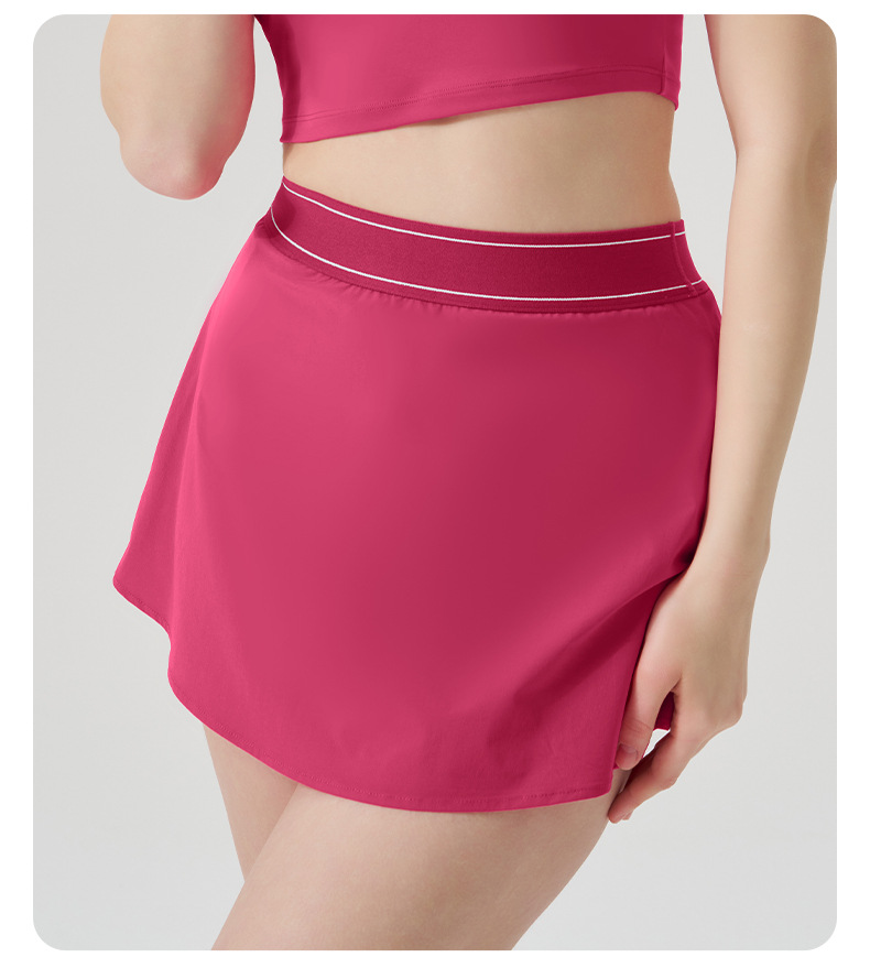 Casual Sports Bra & Anti-Sheer Tennis Skirt Set SKL-QY-T4895+K4605