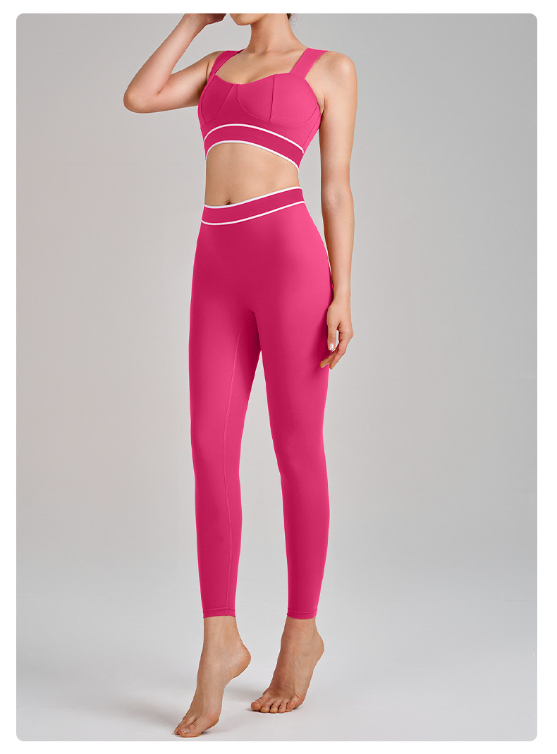 Strappy Open-Back Running Sports Bra Set SKL-QY-B6010+K6051