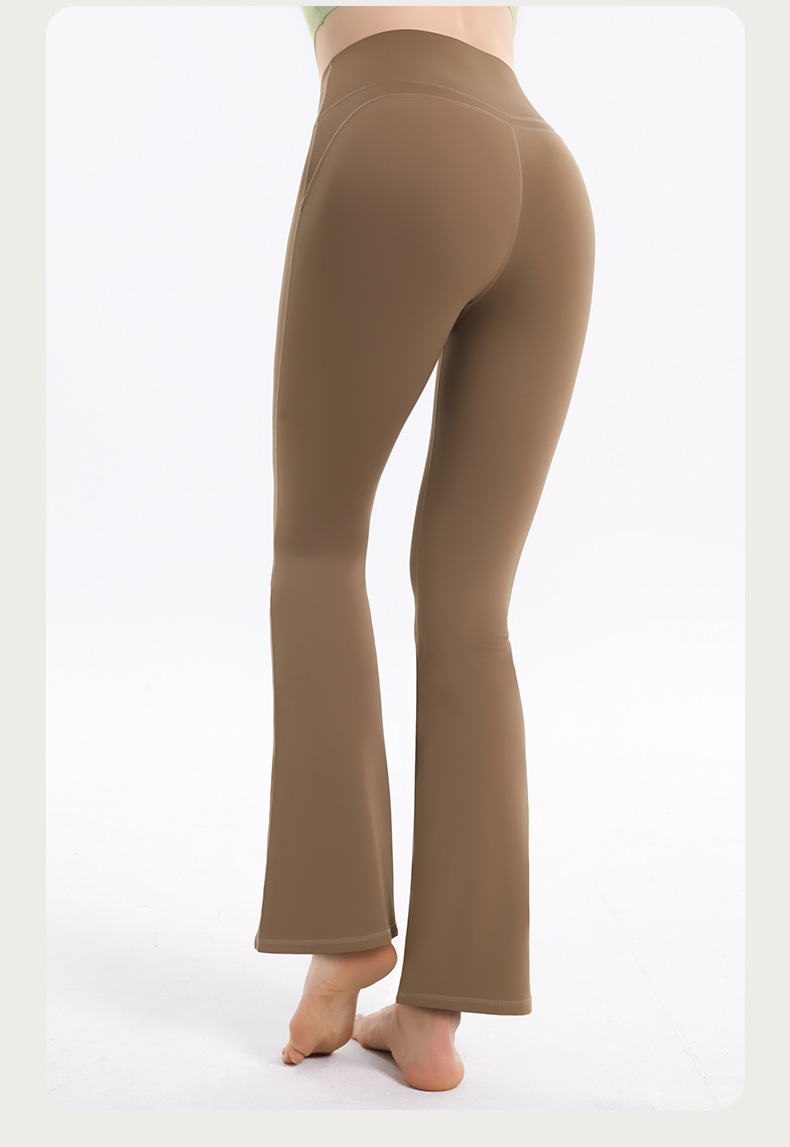 Color-block Striped Yoga Pants for Women, Flared Long Pants for Running and Fitness SKL-QY-K3531