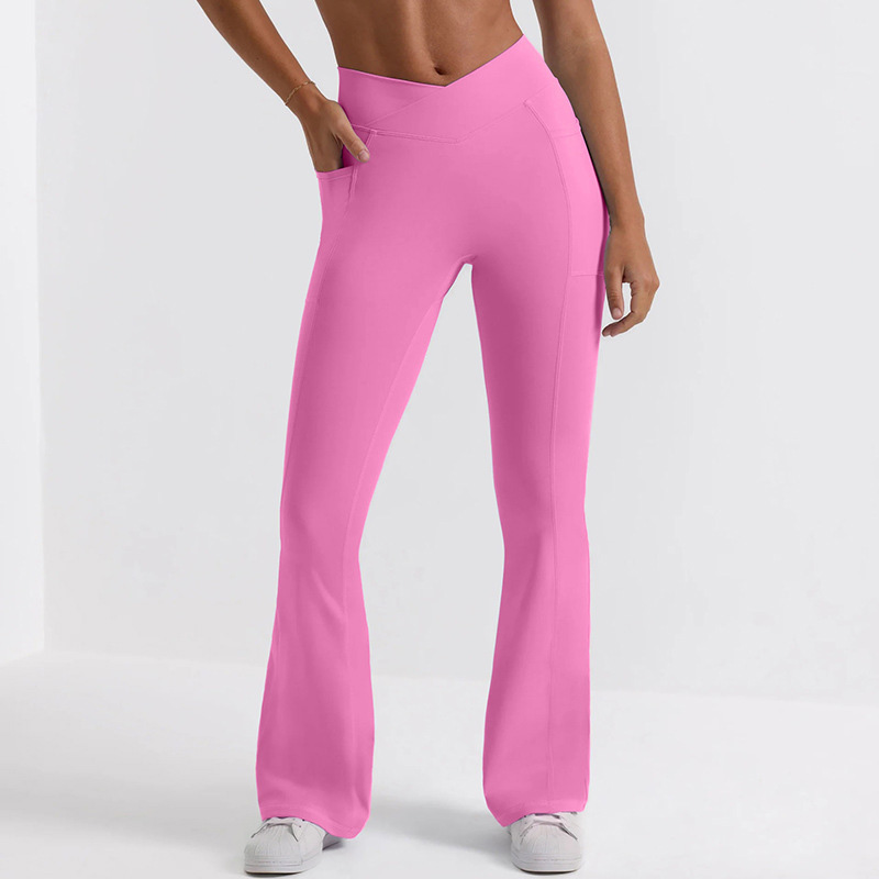 High-Waisted Butt-Lifting and Belly-Slimming Flared Leggings for Fitness and Yoga SKL-QY-K3609