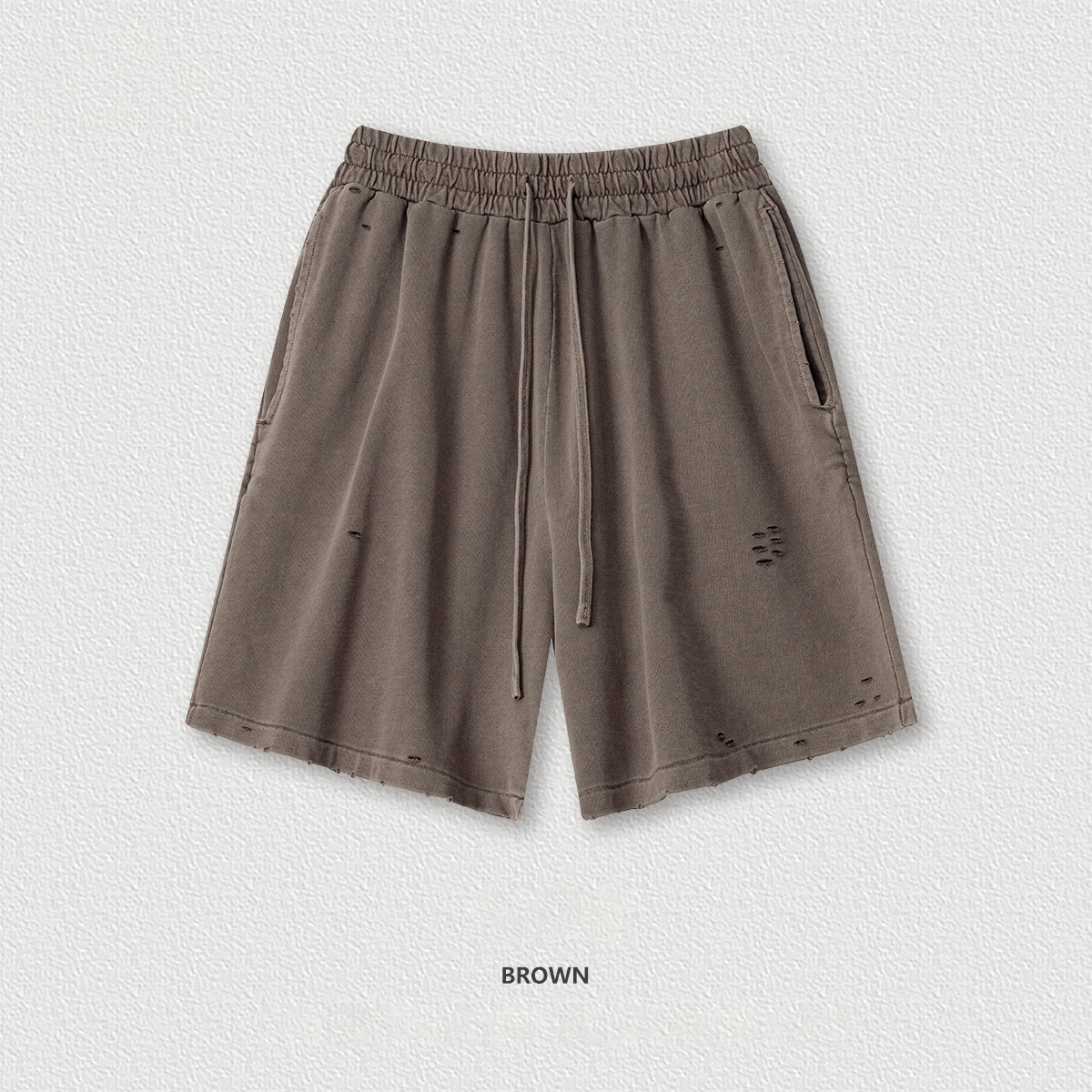 Washed Athletic Sweatpants Shorts  BEK2573