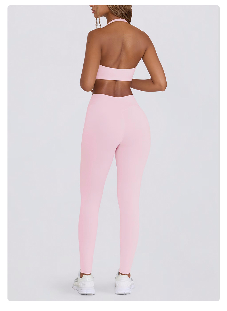 Tummy-Control Slimming Yoga Leggings & High-Impact Sports Bra Set SKL-QY-B6505+K6509