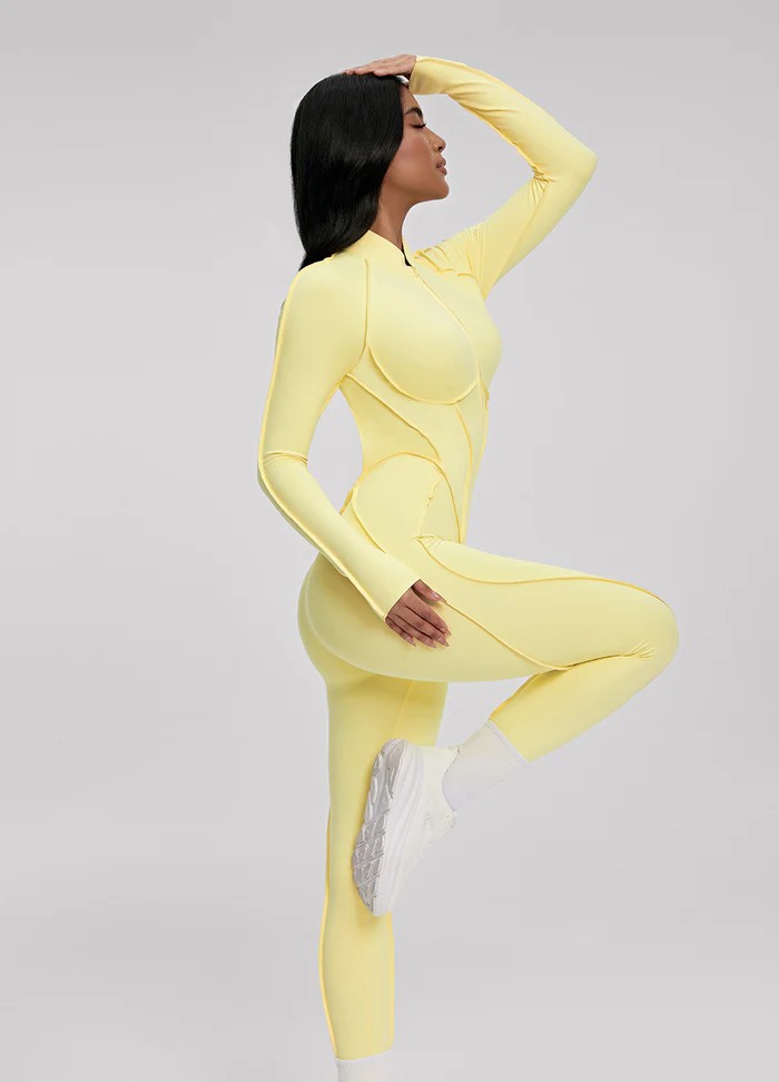 Comfortable Slim Fit Open-Back Long Length Yoga Jumpsuit with Built-in Bra SKL-FNK25122