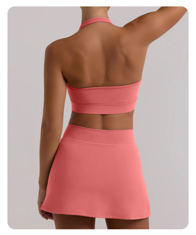 High-Elasticity Tennis Skirt Gym Pilates & Yoga Set SKL-QY-B3074+K3612