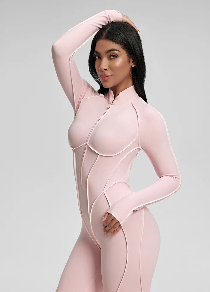 Cutout-Design Sexy Slim Fit Yoga Bodysuit with Built-in Bra SKL-FNK25124