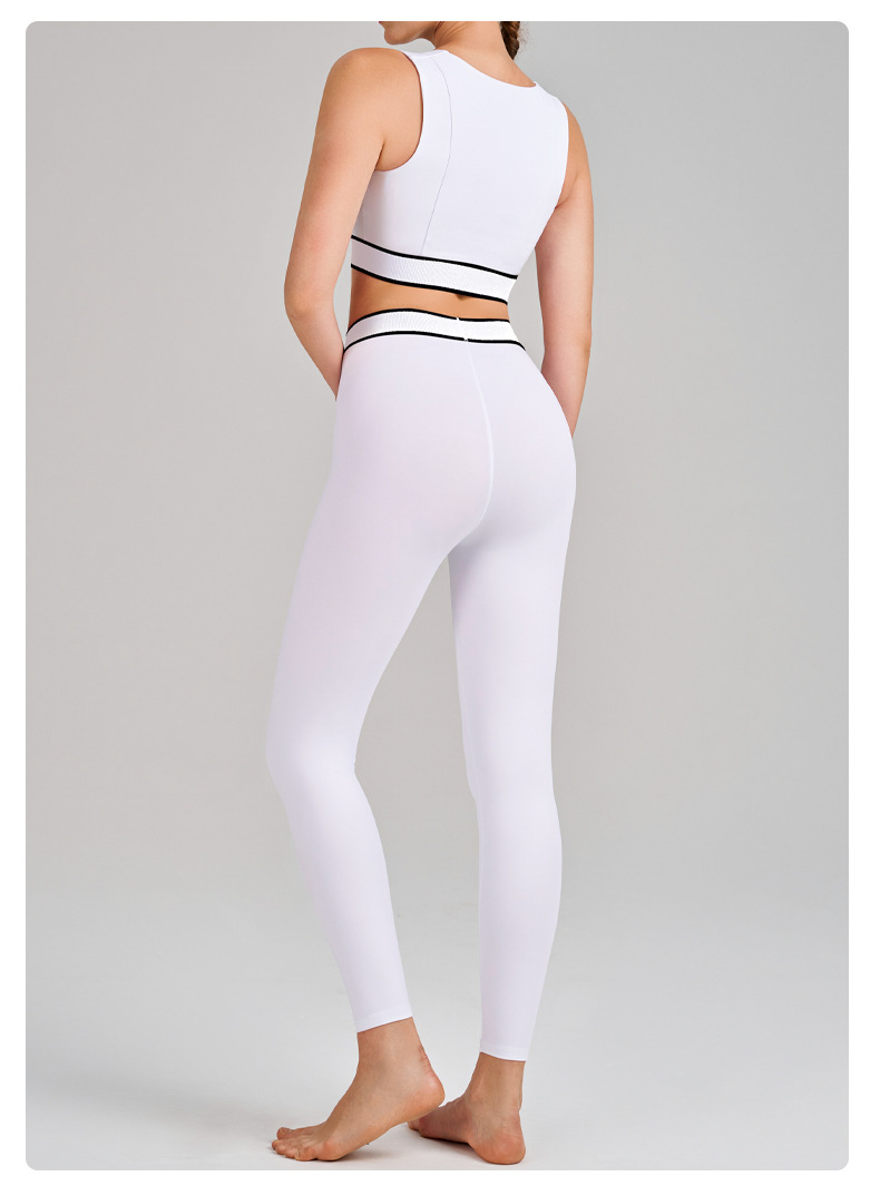 Strappy Open-Back Running Sports Bra Set SKL-QY-B6010+K6051