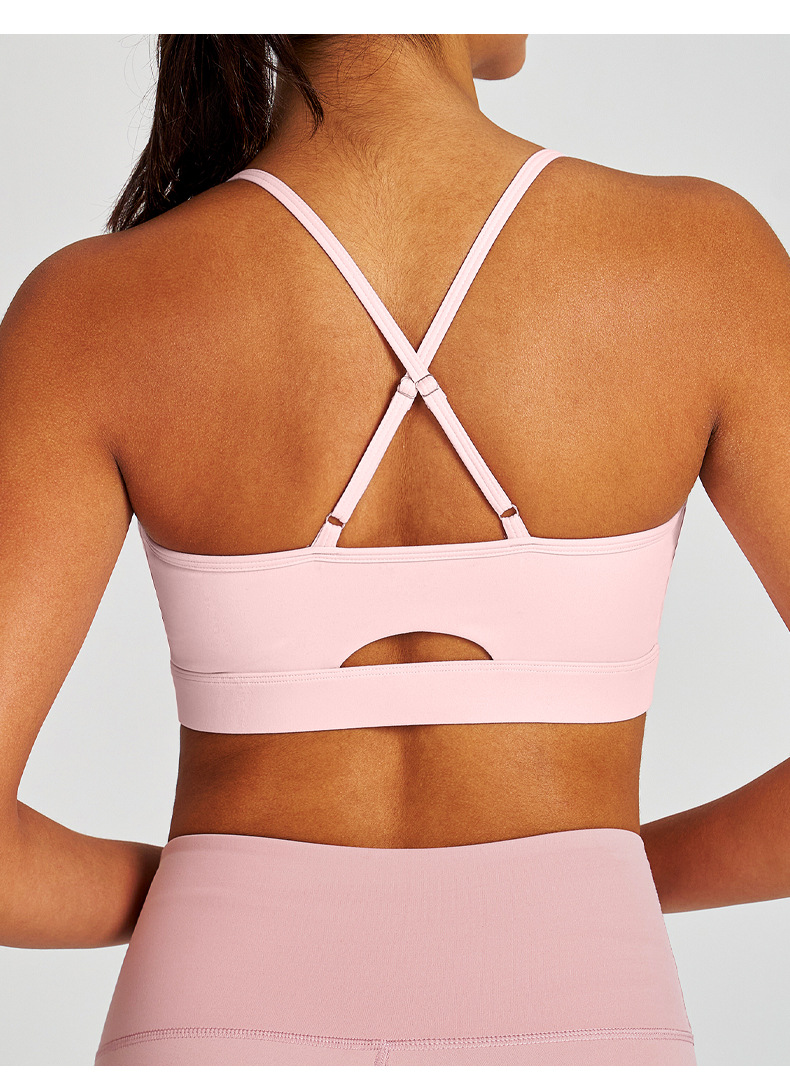Nude - feel Padded Bust - binding Slim - fit Yoga Bra SKL-QY-B4033