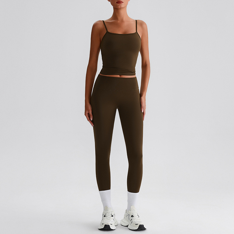 7/8 Length Workout Pants Pilates Training Set SKL-LQ0132