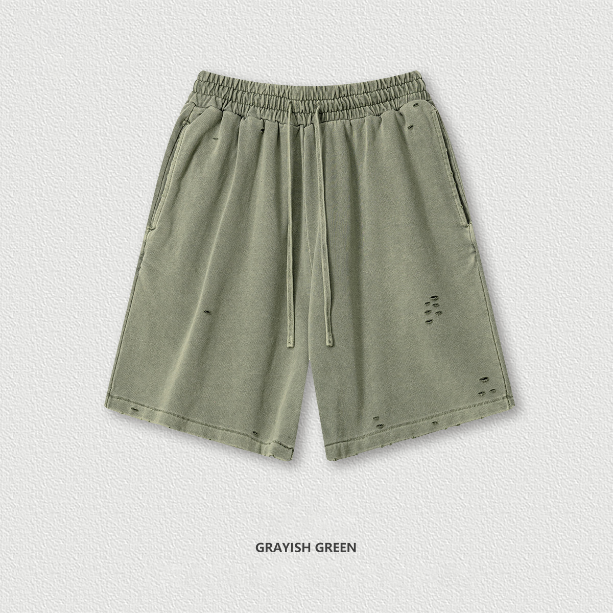 Washed Athletic Sweatpants Shorts  BEK2573