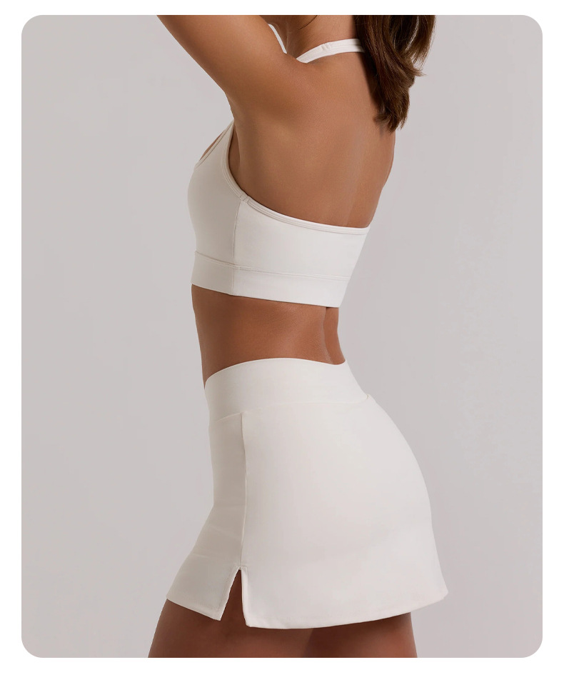 High-Elasticity Tennis Skirt Gym Pilates & Yoga Set SKL-QY-B3074+K3612