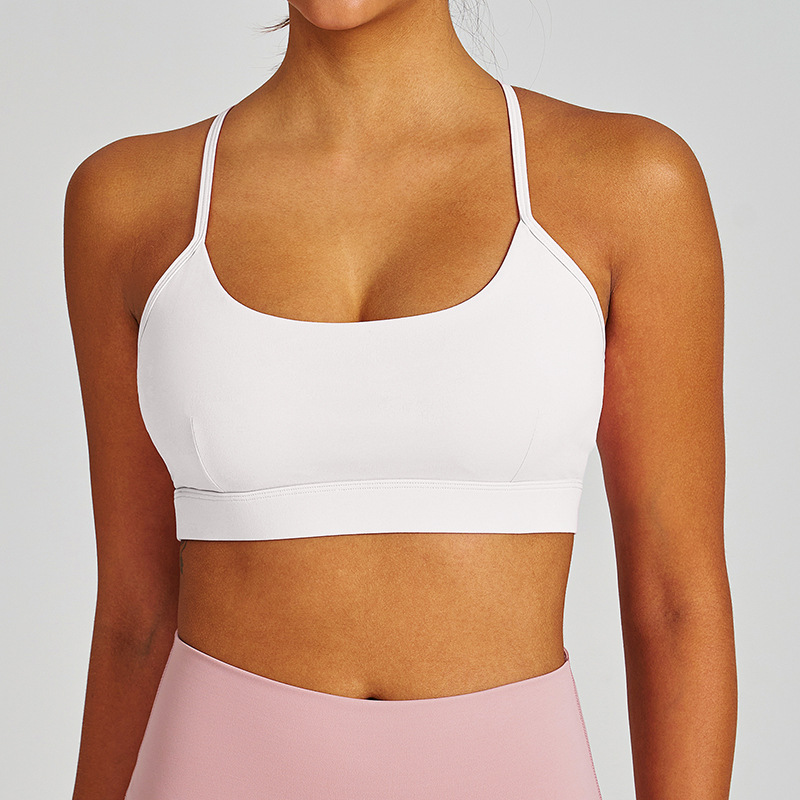 Nude - feel Padded Bust - binding Slim - fit Yoga Bra SKL-QY-B4033