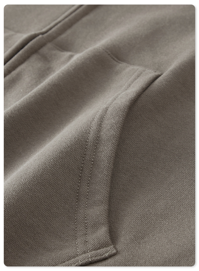  Earth Tone Sporty Loose Hooded Zip-Up Cardigan BEW0050
