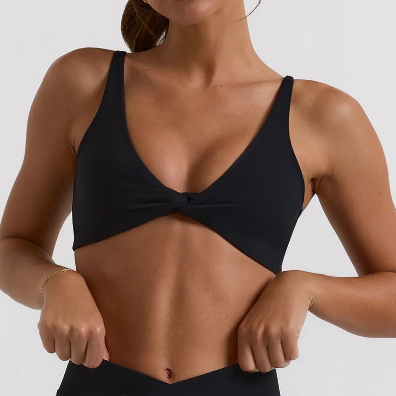 Solid Color Crisscross Strappy Sports Bra for Running Fitness & Yoga SKL-QY-B3075
