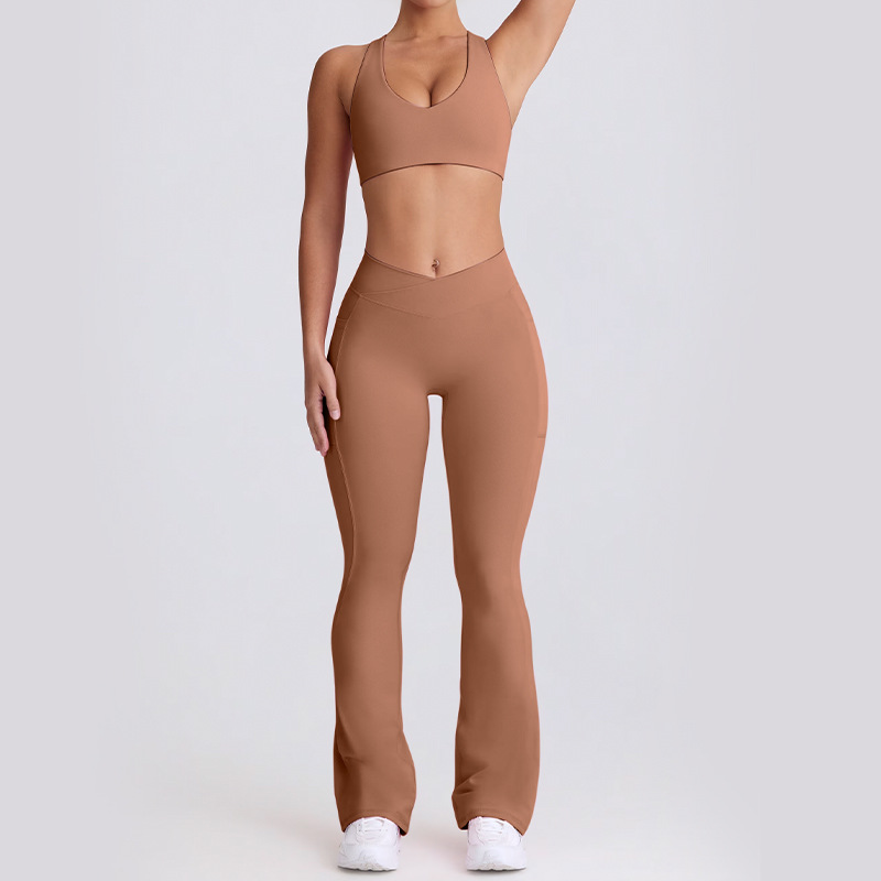 Spaghetti Strap Naked-Sensation Fitness Yoga Leggings Set SKL-QY-B6006+K3609