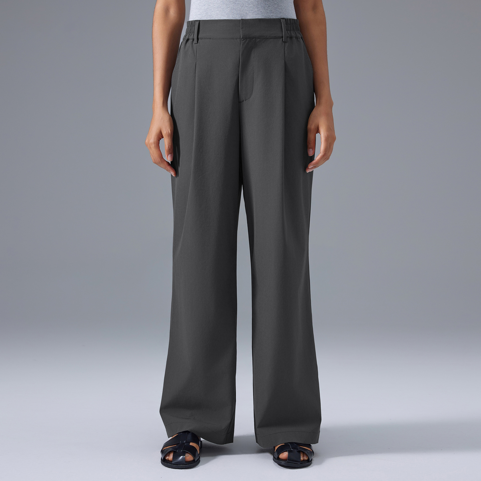Breathable Solid Color Loose Casual Pants D25088
