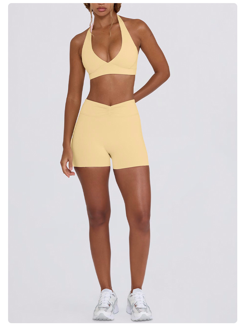 Tummy-Control Yoga Shorts & High-Support Sports Bra Running & Yoga Set SKL-QY-B6505+K6507
