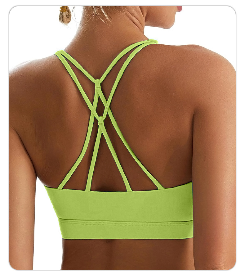 Push - up Cross - Strapped Open - Back Yoga Fitness Bra SKL-QY-B3102