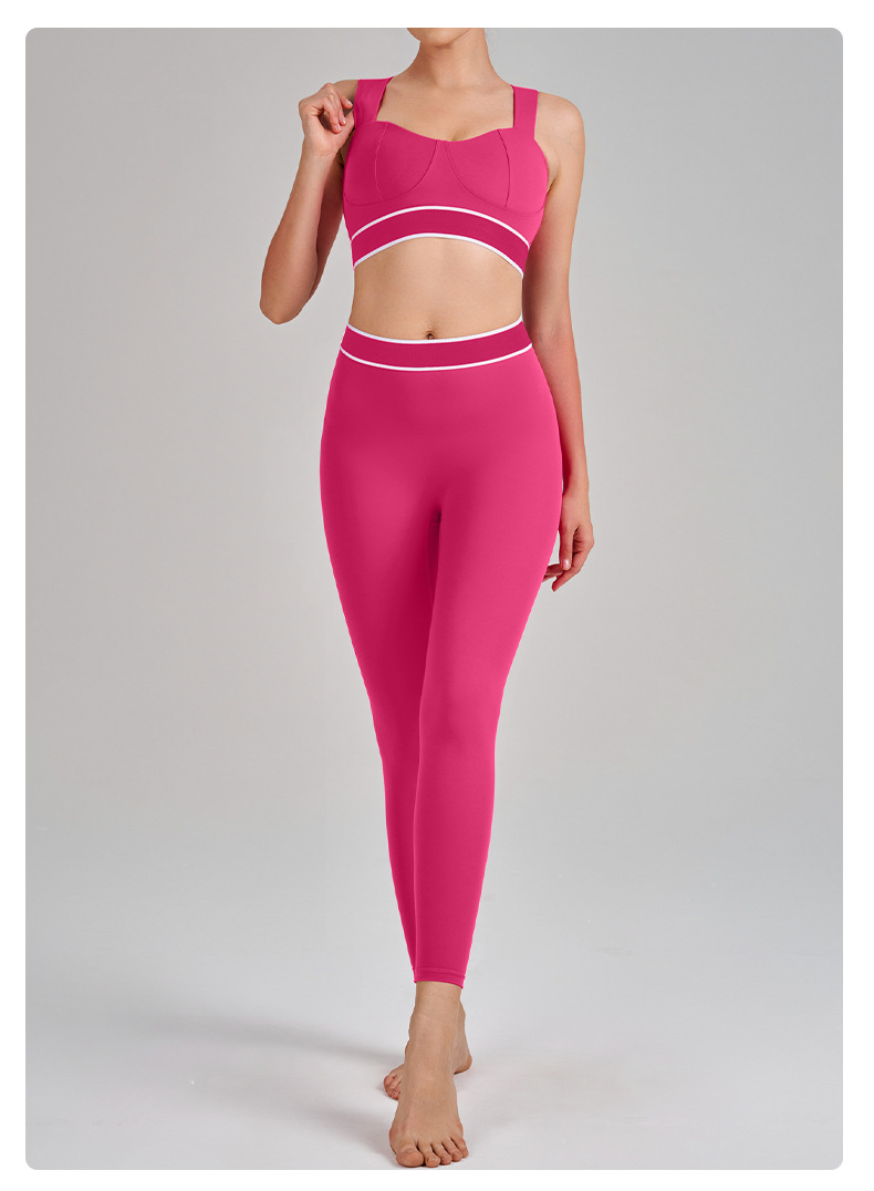 Strappy Open-Back Running Sports Bra Set SKL-QY-B6010+K6051