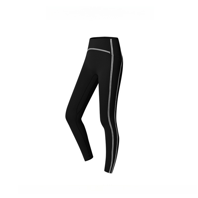 Colorblock High-Waisted Ankle-Length Fitness Training Pants SKL-FNK25143