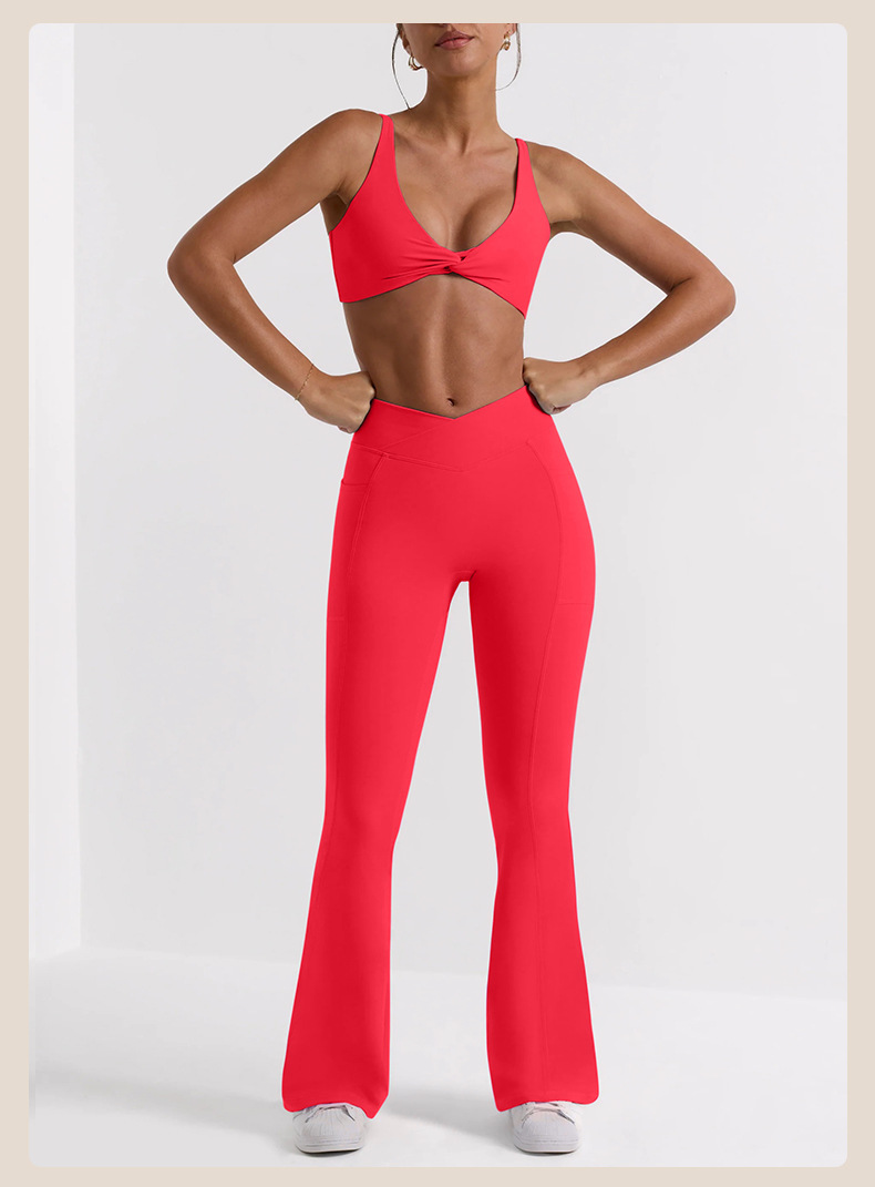 High-Waisted Butt-Lifting and Belly-Slimming Flared Leggings for Fitness and Yoga SKL-QY-K3609