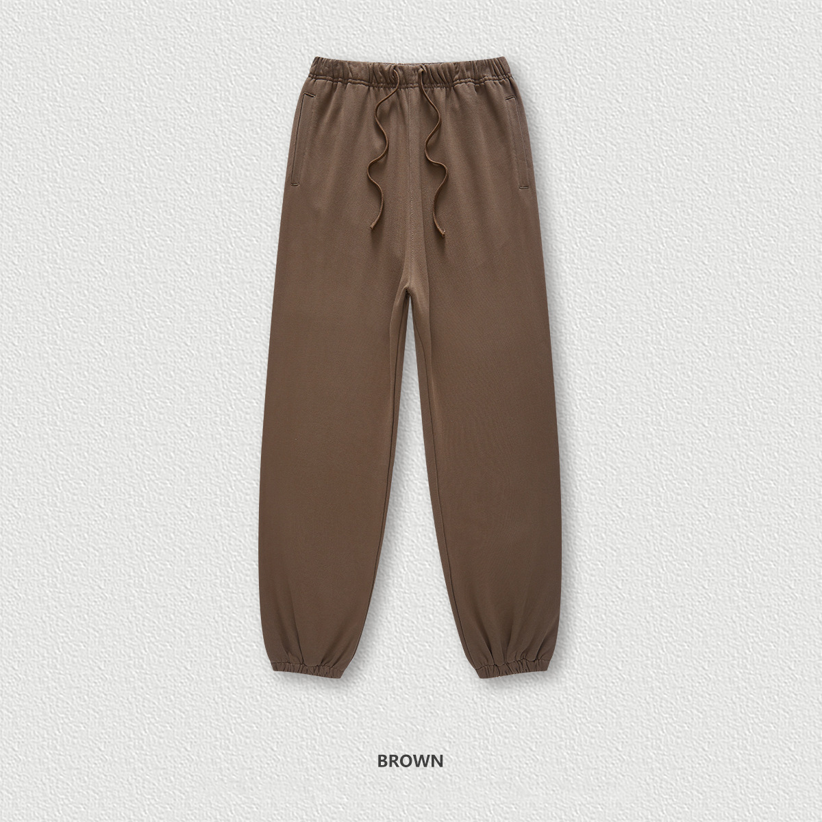  Solid Color Cuffed Long Basic Sweatpants BE3117