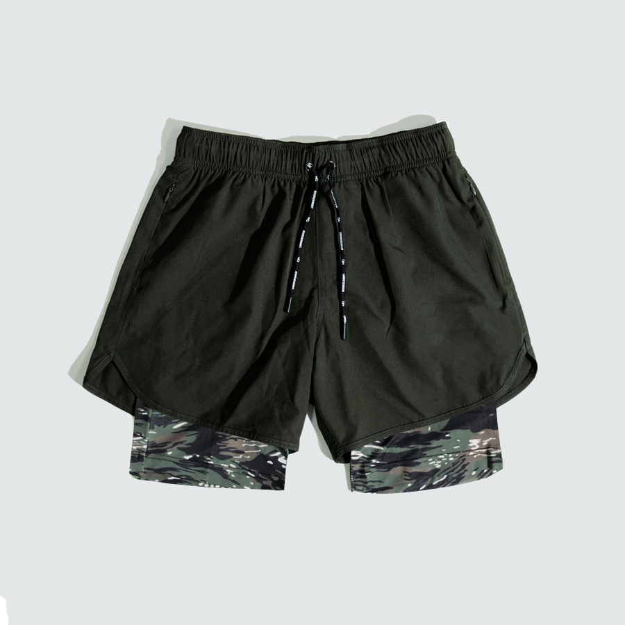 Men's Zipper Pocket Double-Layer Shorts DK14