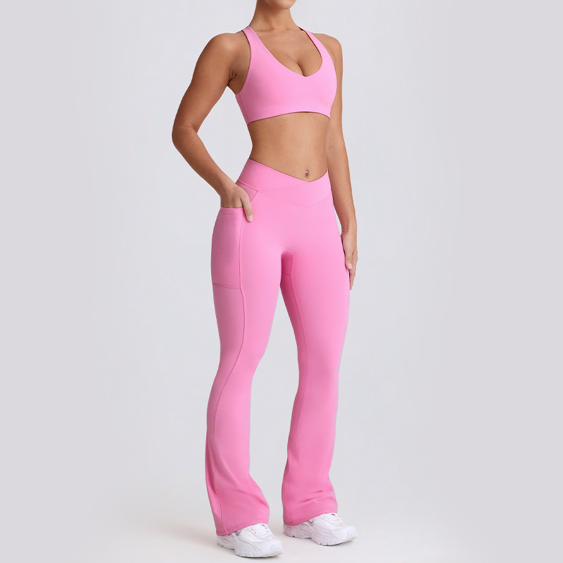 Spaghetti Strap Naked-Sensation Fitness Yoga Leggings Set SKL-QY-B6006+K3609