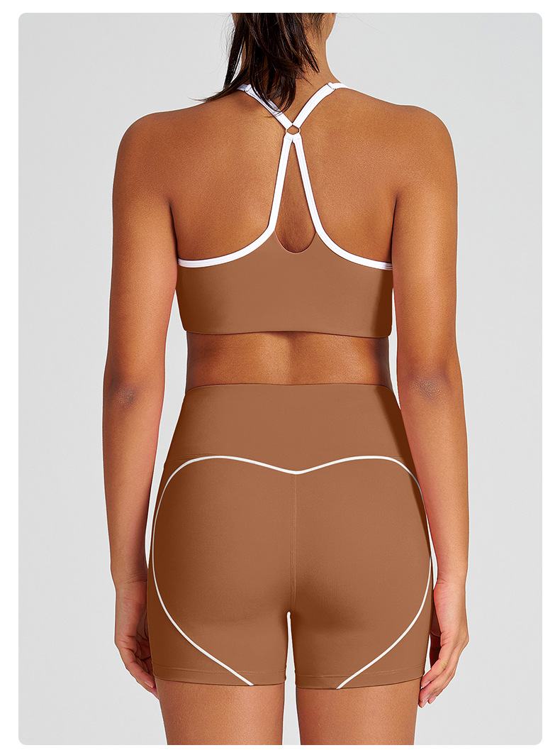 Slimming Compression Spaghetti Strap Open-Back Running Shorts Set SKL-QY-B6001+K5007