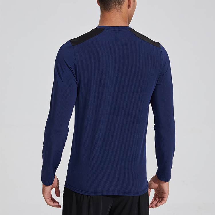 Men's Breathable Sweat-Wicking Crew Neck Long Sleeve Tops 878