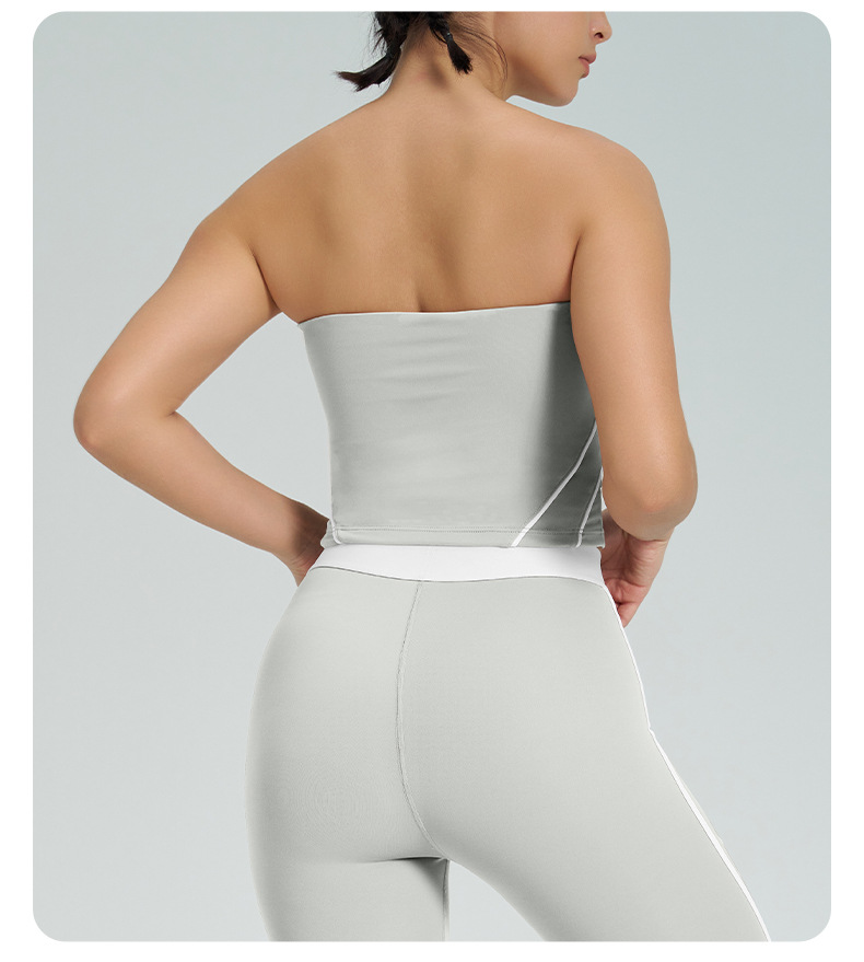 Nude - feel Padded Bust - binding Slim - fit Yoga Bra SKL-QY-T4824