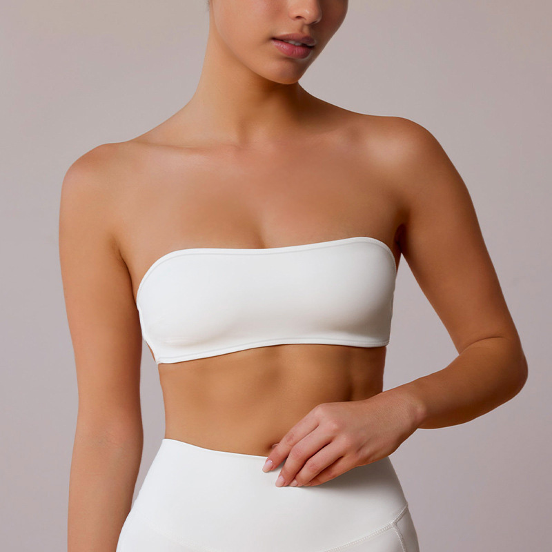 Nude-feeling Strappy Open-Back Sports Bra for Women's Yoga and Fitness SKL-QY-B4029